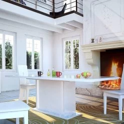 Table à Manger Extensible Kaia 180/225x100 - Blanc Brillant