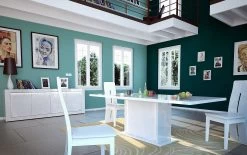 Table à Manger Extensible Kaia 180/225x100 - Blanc Brillant -Magasin De Meubles karma vue1 bahut4p table chaise floyd 3 28b0